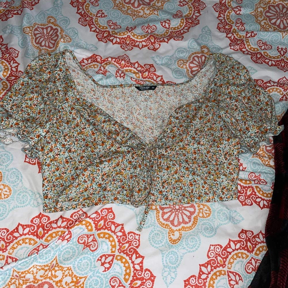 Shein floral crop top